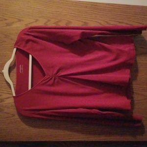 St. John's Bay Women's V Neck Long Sleeve T-Shirt 1X